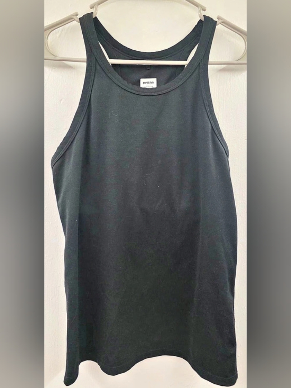 prAna Becksa Tank Top Black Ribbed Built In Shelf Bra Medium M